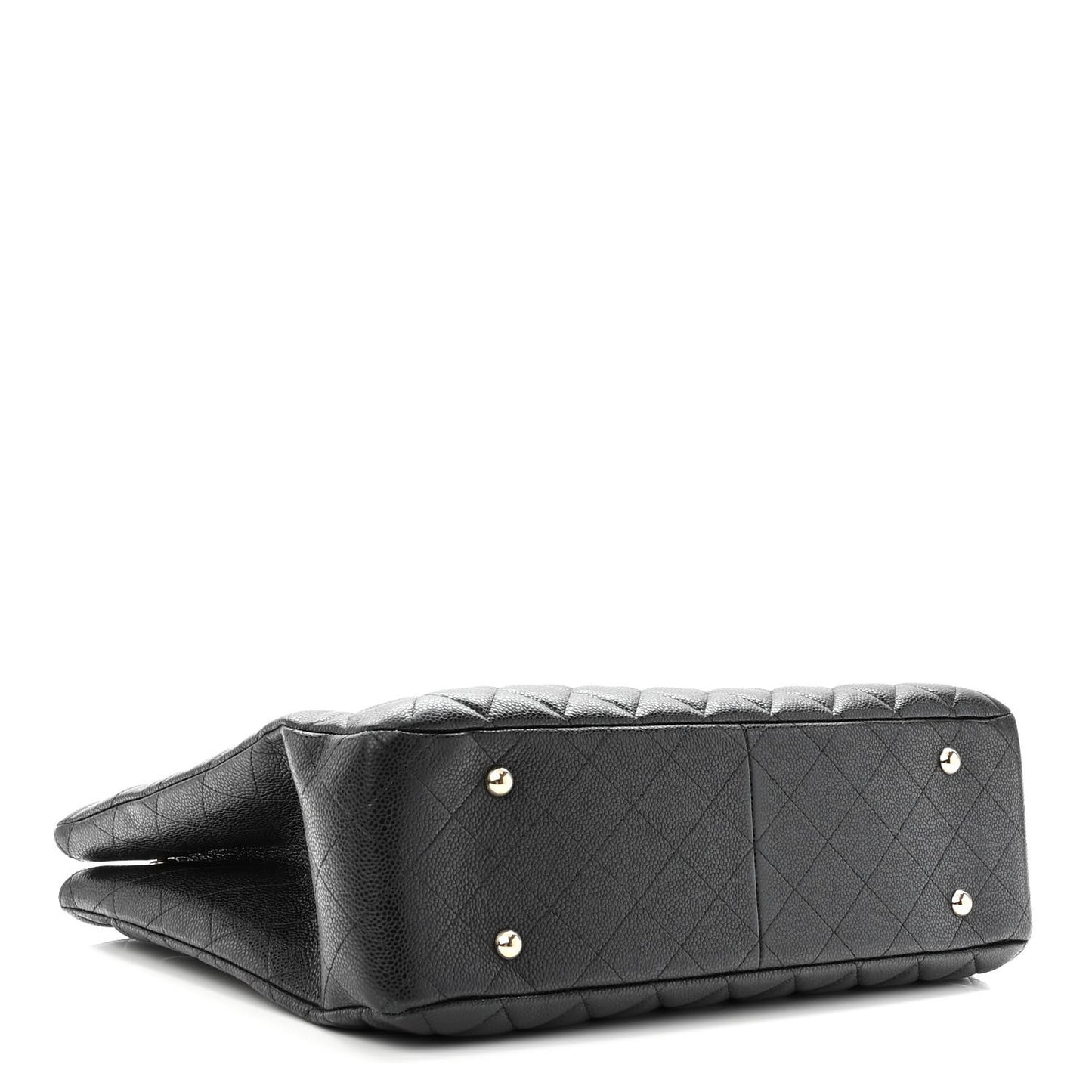Caviar Quilted Large Shopping Tote Black