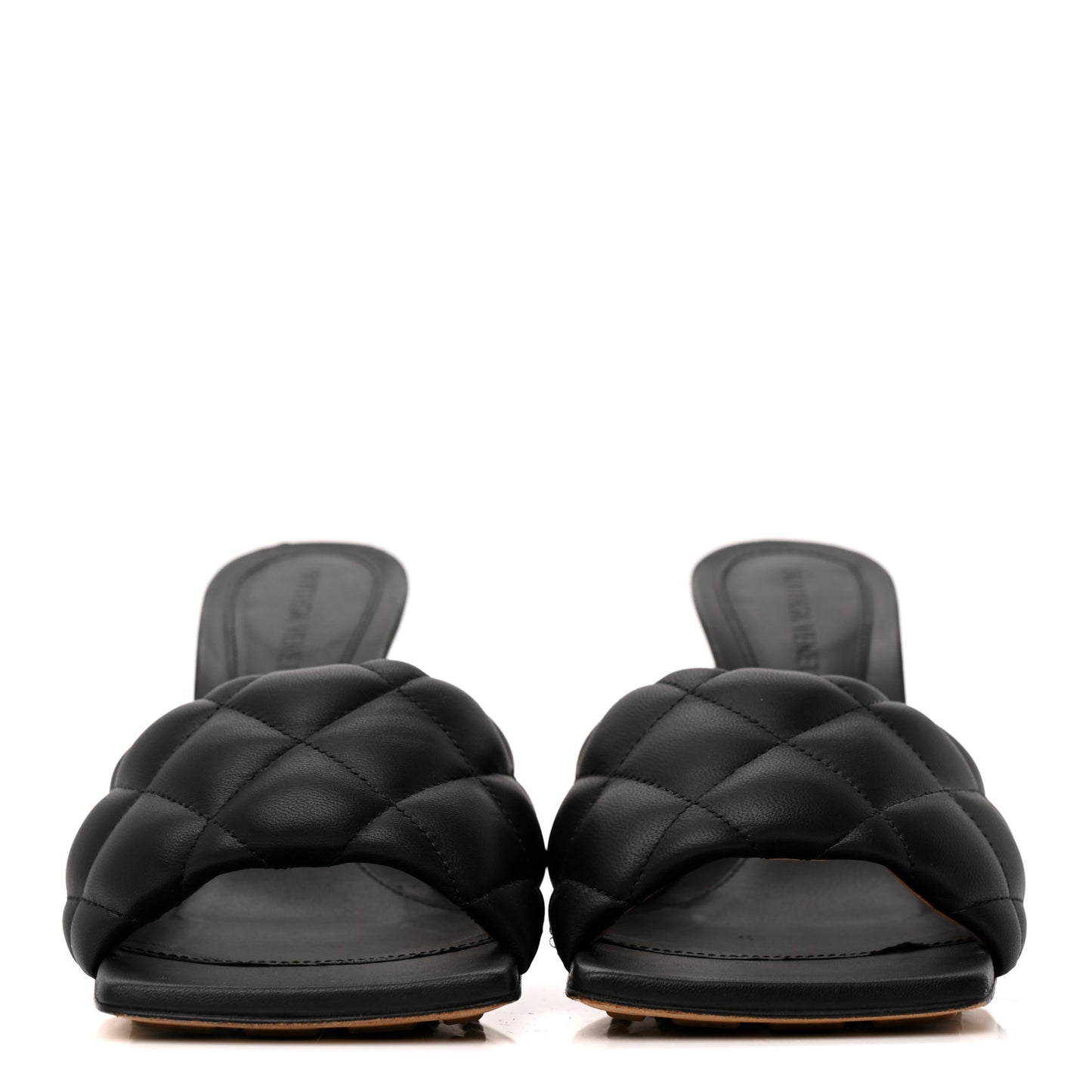 Nappa Matelasse Padded Mule Sandals 37 Black