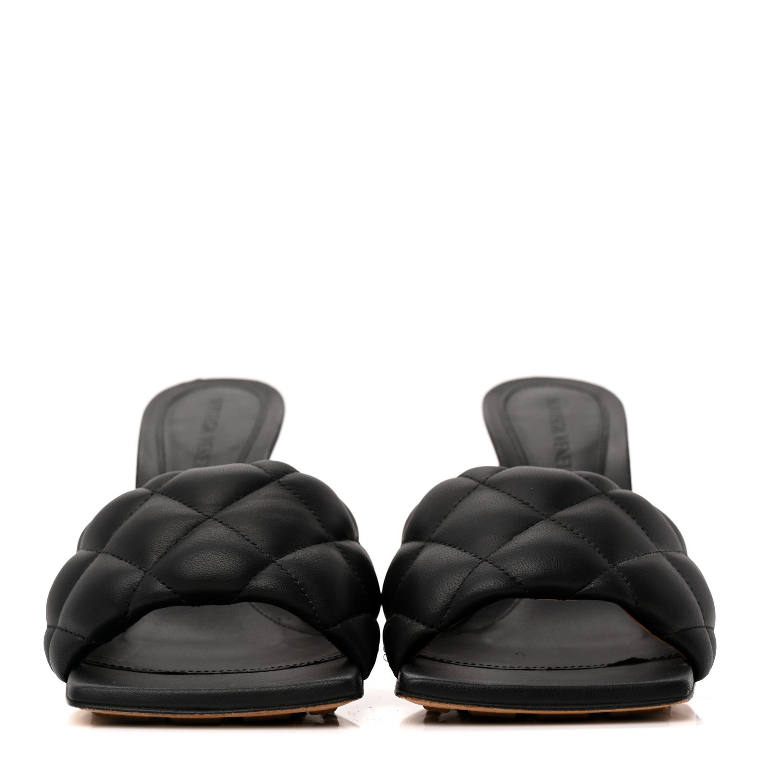 Bottega Veneta Nappa Matelasse Padded Mule Sandals 37 Black 3 of 8
