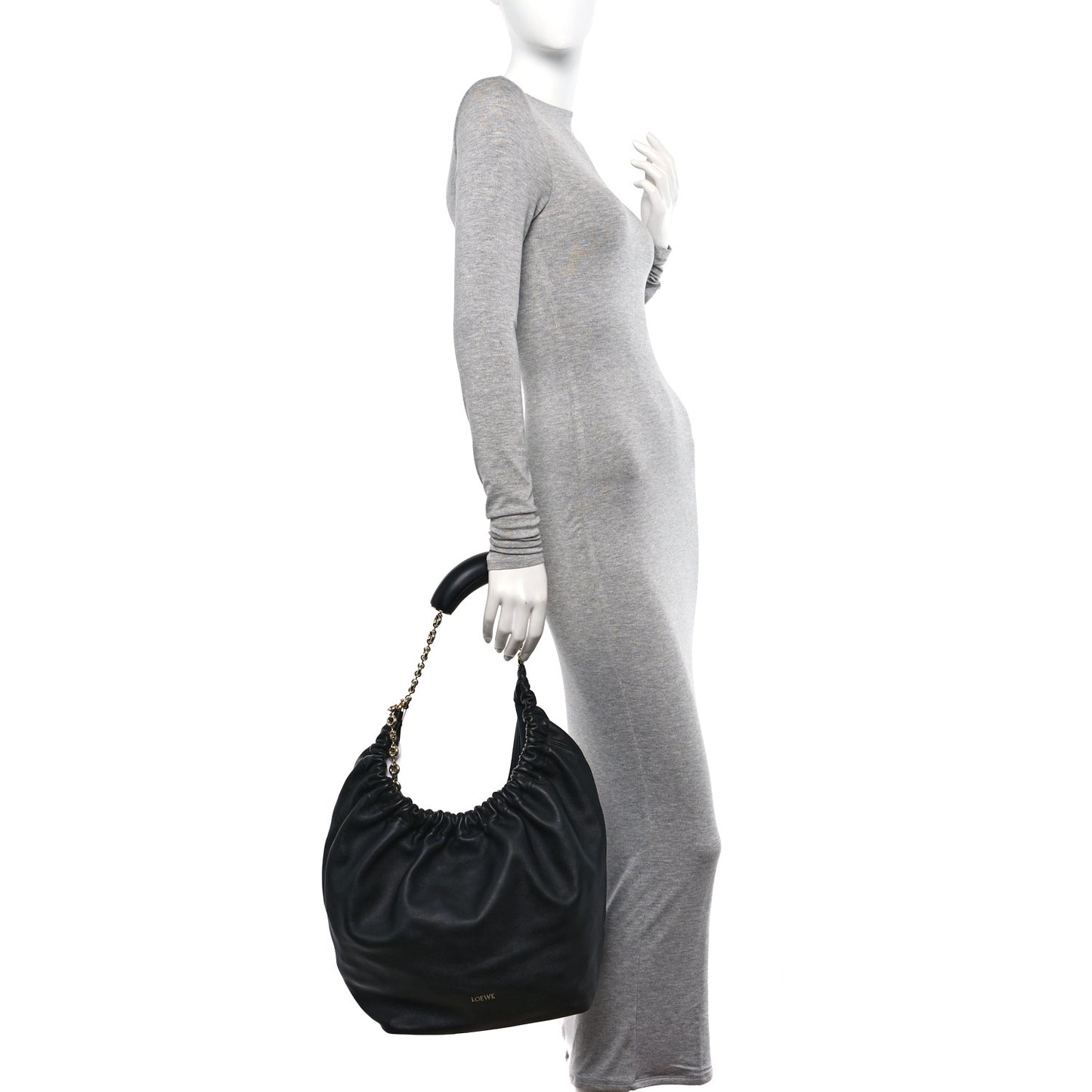 Buttery Nappa Lambskin Medium Squeeze Bag Black