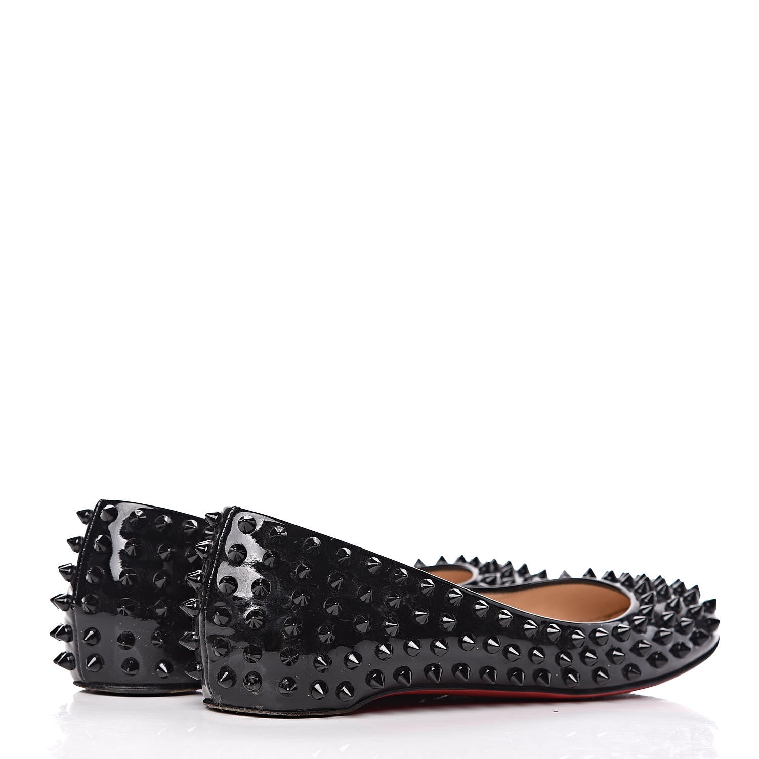 Christian Louboutin Patent Gozul Spikes Flats 37 Black 4 of 19