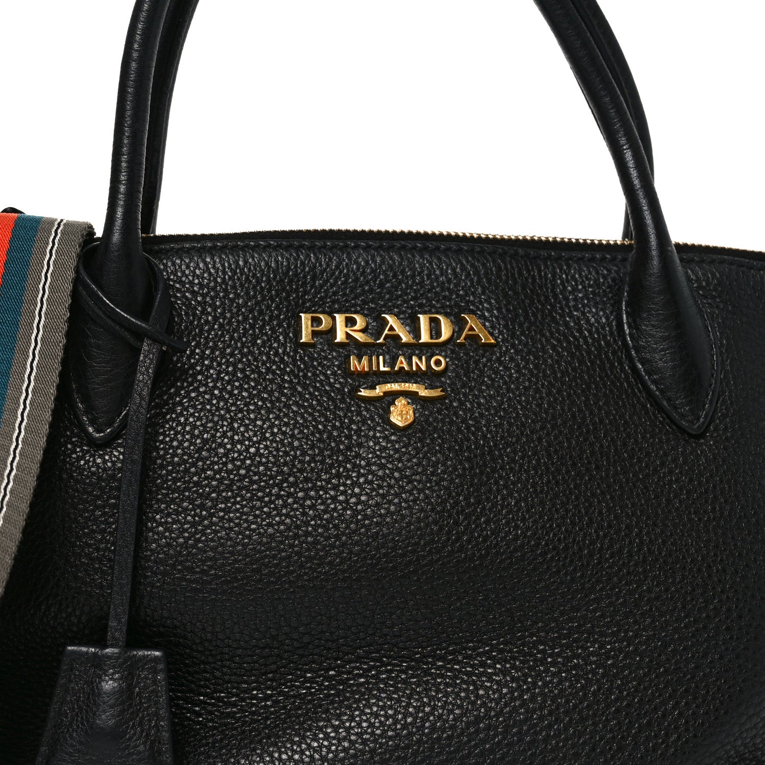 Prada Vitello Daino Small Tote Black 7 of 9