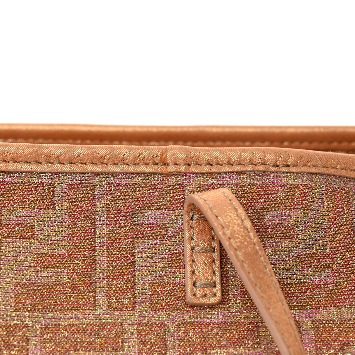Fendi Metallic Lurex Zucca Medium Roll Tote Arancio 13 of 13