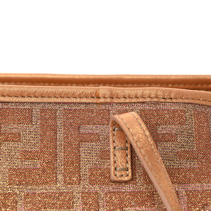 Fendi Metallic Lurex Zucca Medium Roll Tote Arancio 13 of 13