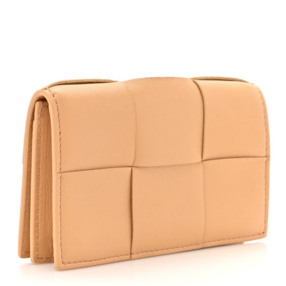 Bottega Veneta Nappa Maxi Intrecciato Card Holder Wallet Almond 3 of 7