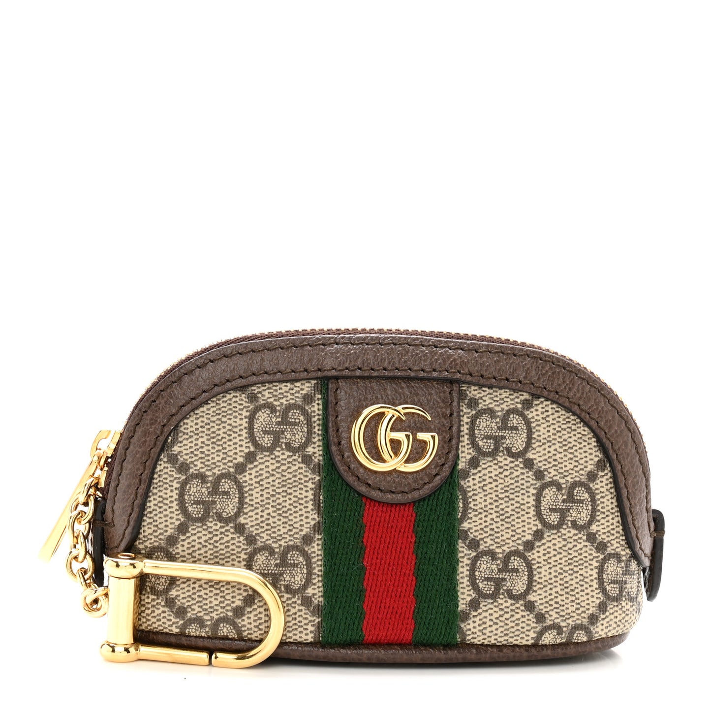 GG Supreme Monogram Web Ophidia Dome Key Pouch Beige New Acero