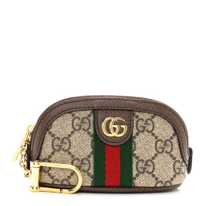 Gucci GG Supreme Monogram Web Ophidia Dome Key Pouch Beige New Acero 1 of 9
