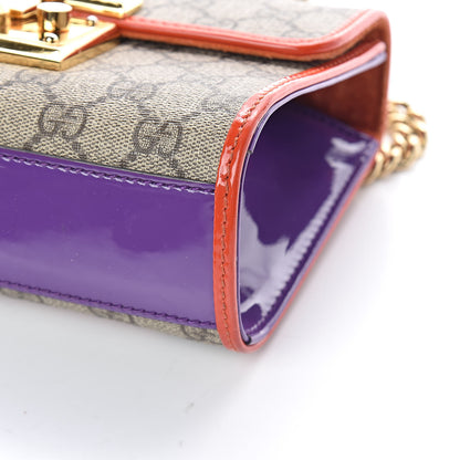 Gucci GG Supreme Monogram Patent Small Padlock Shoulder Bag Multicolor 11 of 13