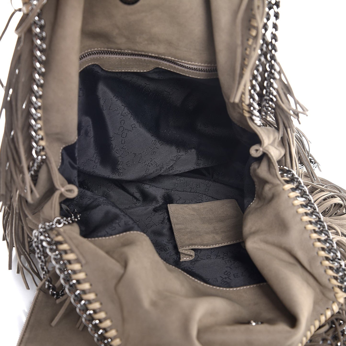 Eco Suede Fringe Big Falabella Tote Taupe