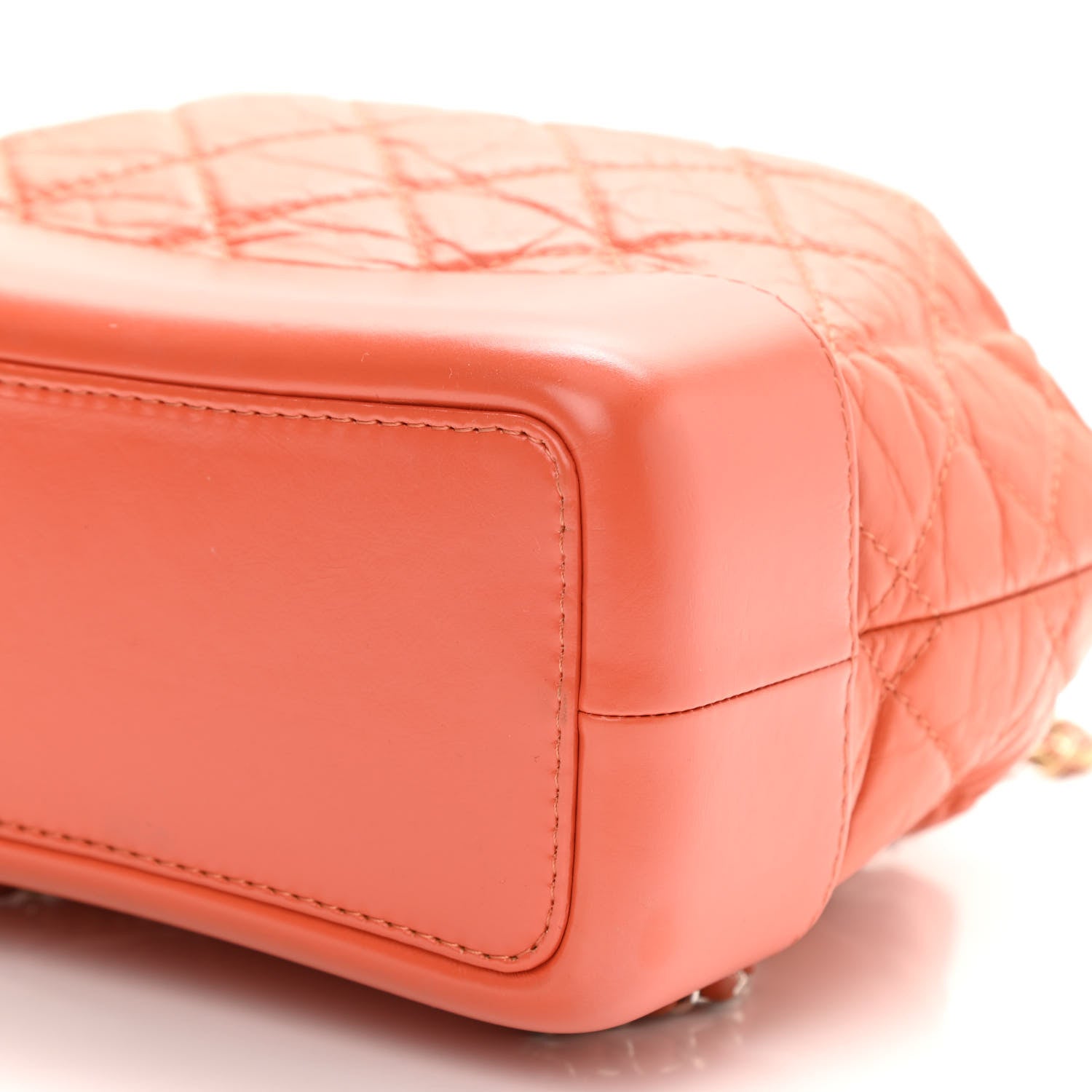 Chanel Aged Calfskin Quilted Small Gabrielle Backpack Orange 10 of 10