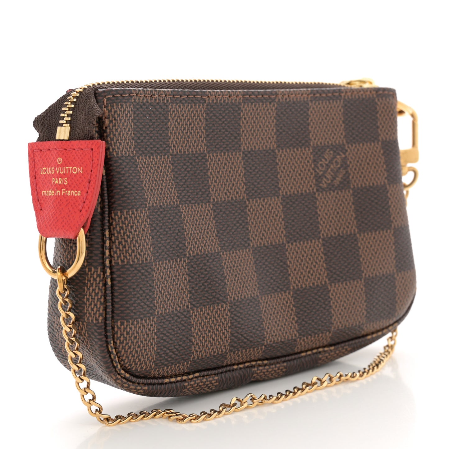 Damier Ebene 2019 Christmas Animation Mini Pochette Accessories Red