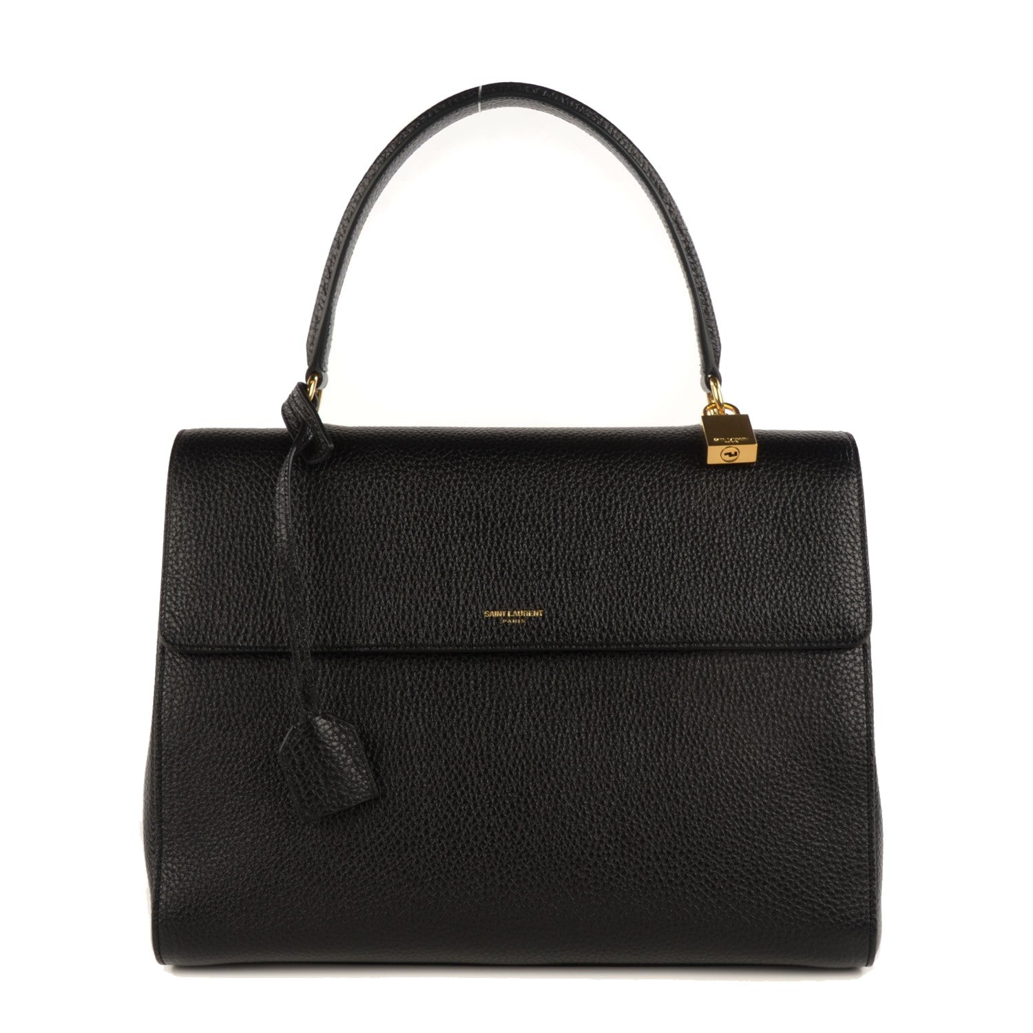 Saint Laurent Grained Calfskin Medium Moujik Top Handle Bag Black 1 of 11