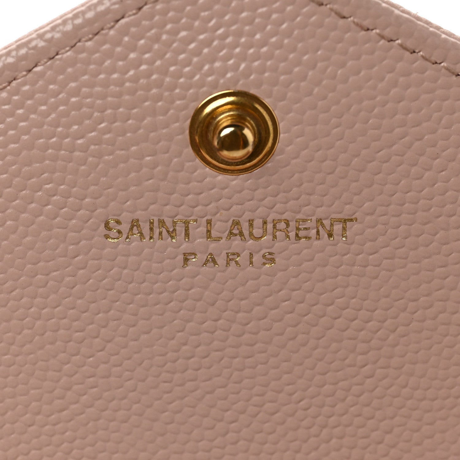 Saint Laurent Grain De Poudre Matelasse Chevron Monogram Chain Wallet Pale Pink 6 of 8