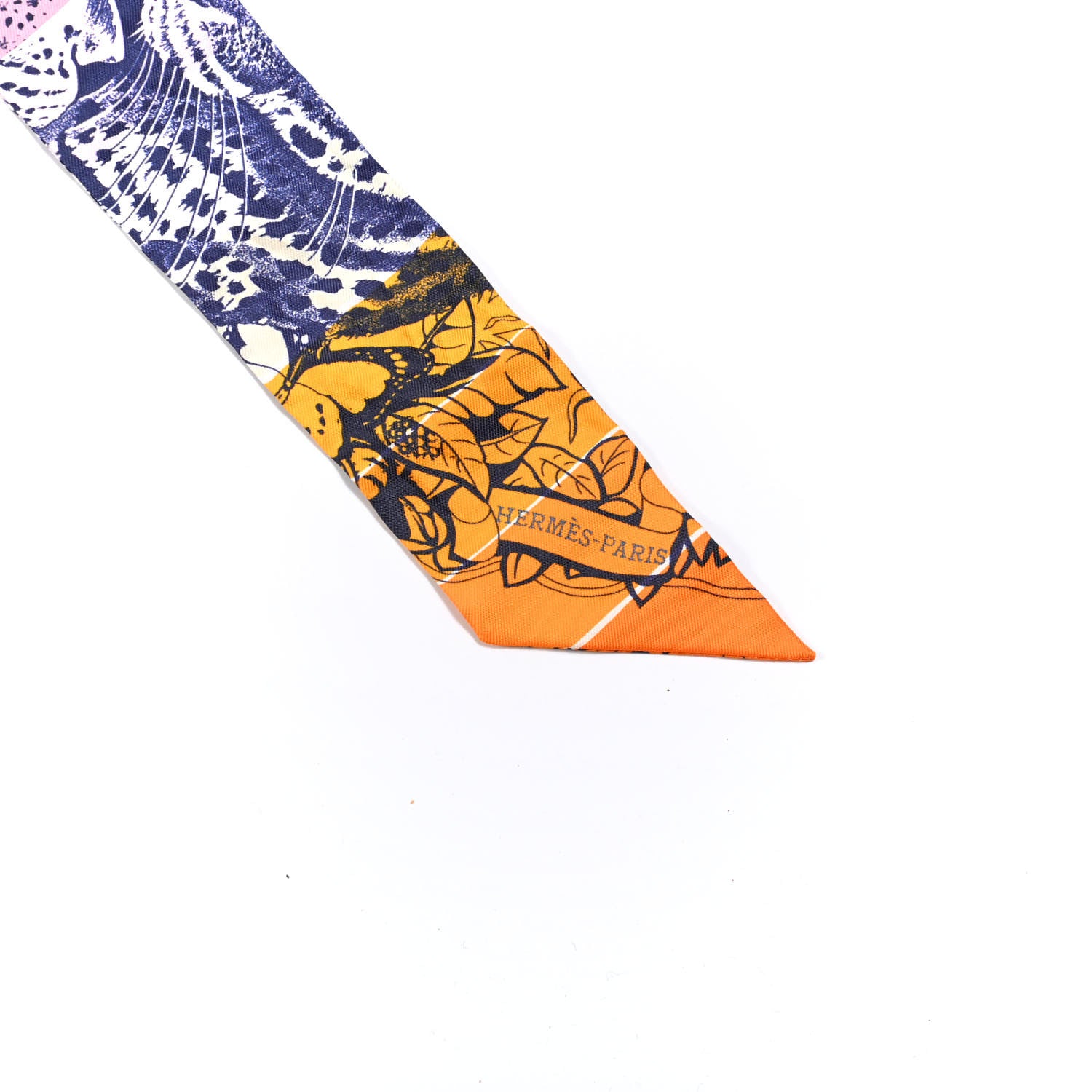 Hermes Silk Jungle Love Rainbow Twilly Orange Encre Vieux Rose 4 of 4