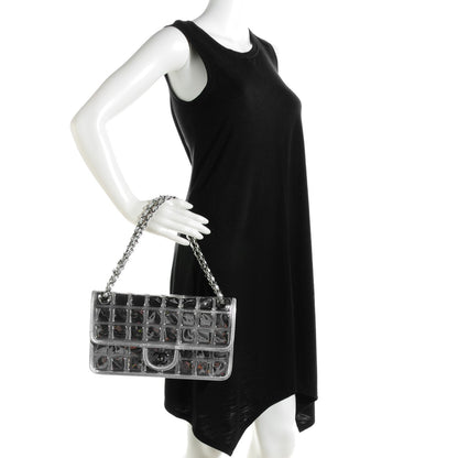 Chanel Vinyl Large Ice Cube Flap Silver 2 of 8