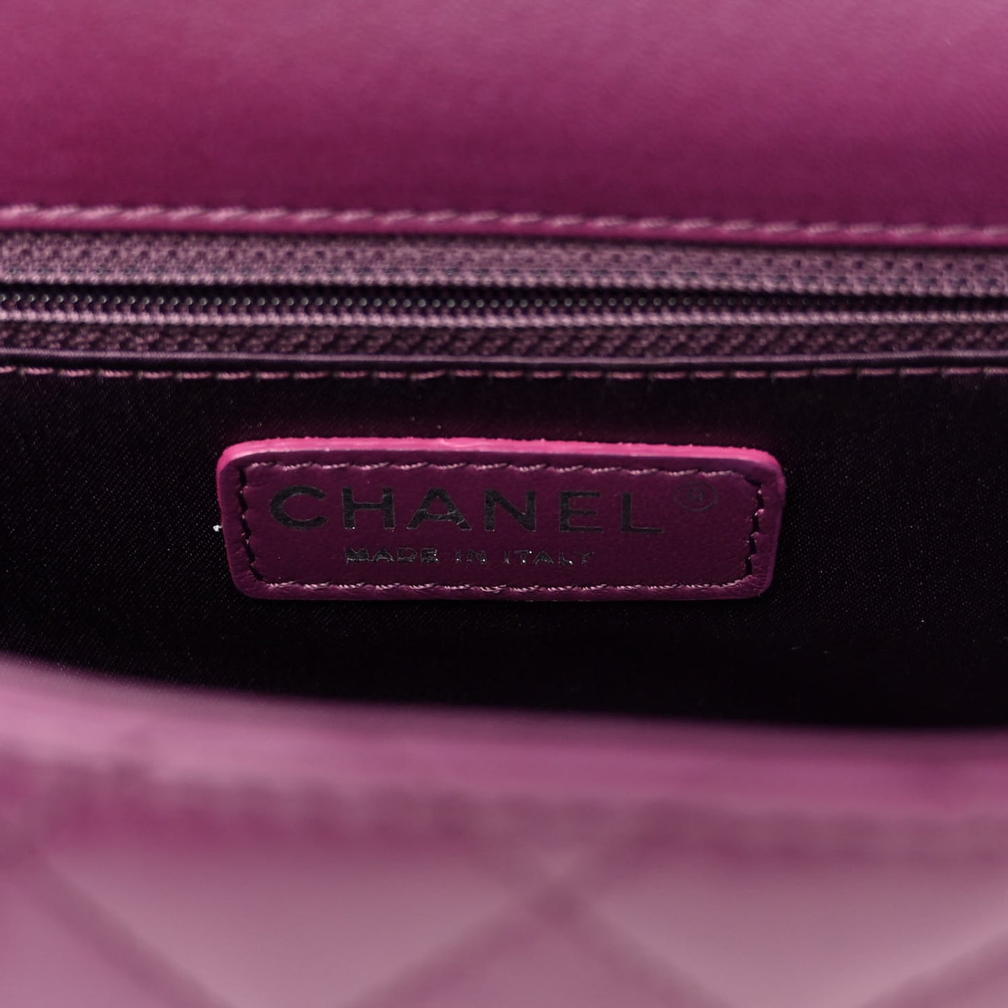 Lambskin Quilted Studded Flap Purple