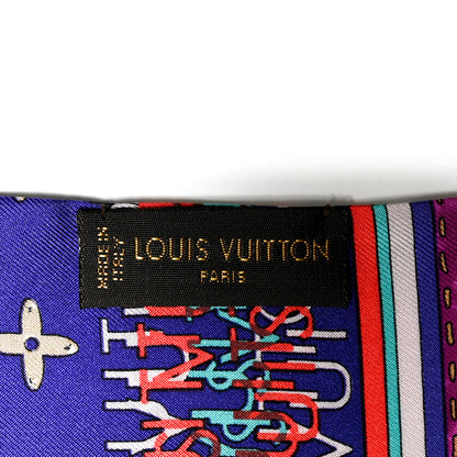 Louis Vuitton Silk Monogram Map Bandeau Blue Lagon 4 of 5