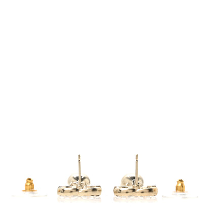Chanel Crystal CC Tear Drop Earrings Gold 3 of 5