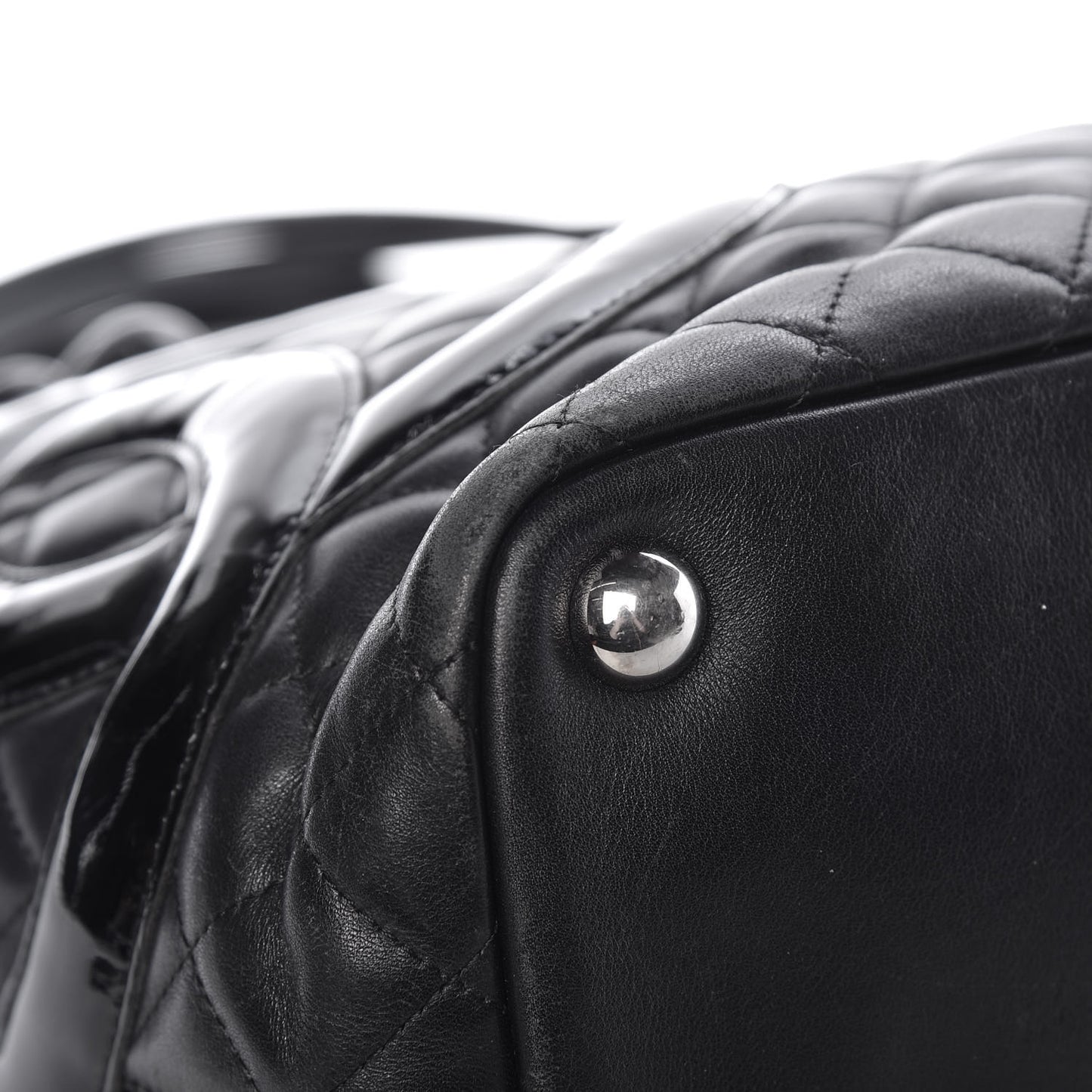 Calfskin Quilted Large Cambon Tote Black