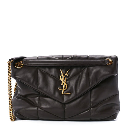 Saint Laurent Lambskin Quilted Small Loulou Puffer Monogram Chain Satchel Seaweed 1 of 12