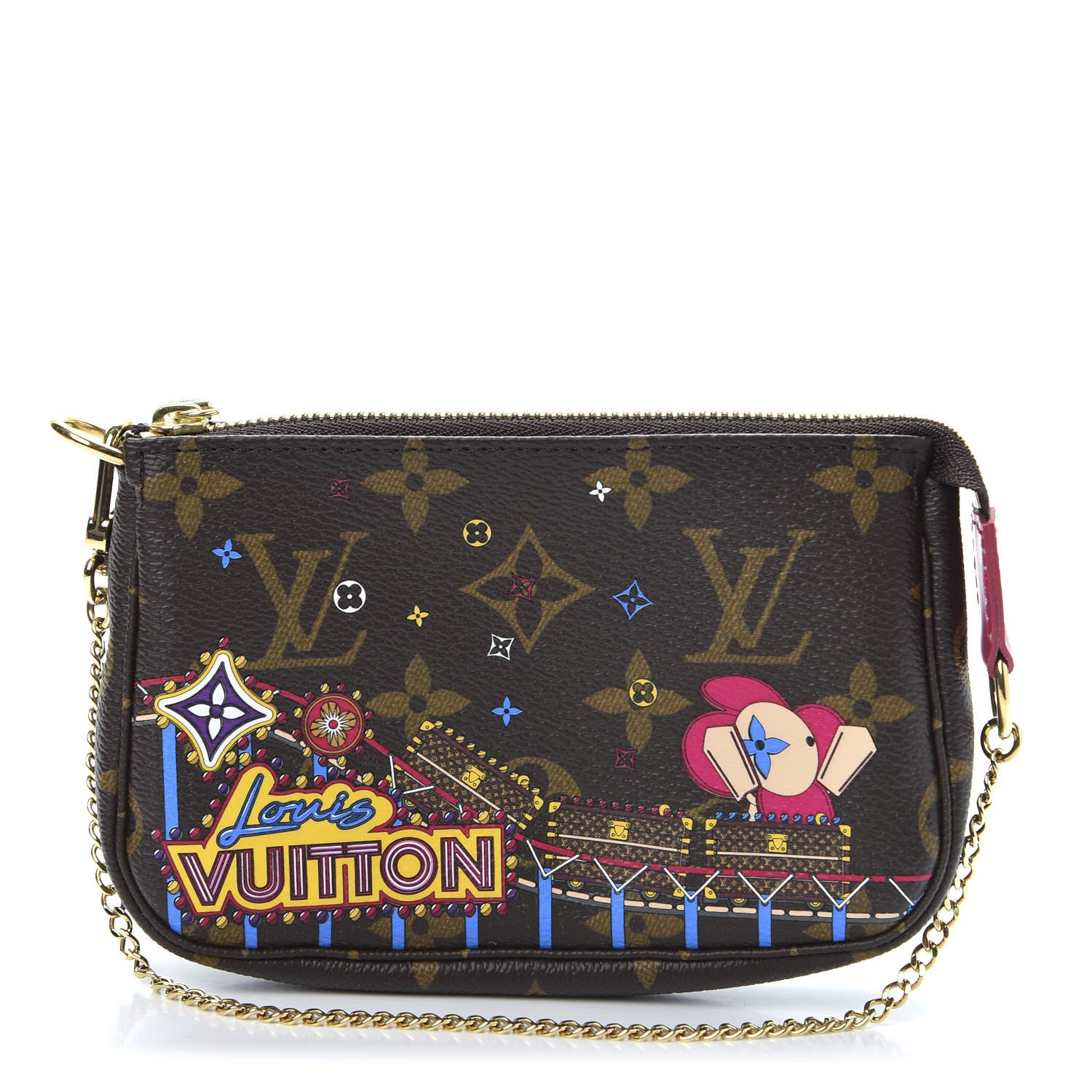 Louis Vuitton Monogram 2020 Christmas Animation Roller Coaster Mini Pochette Accessories Pivoine 1 of 9