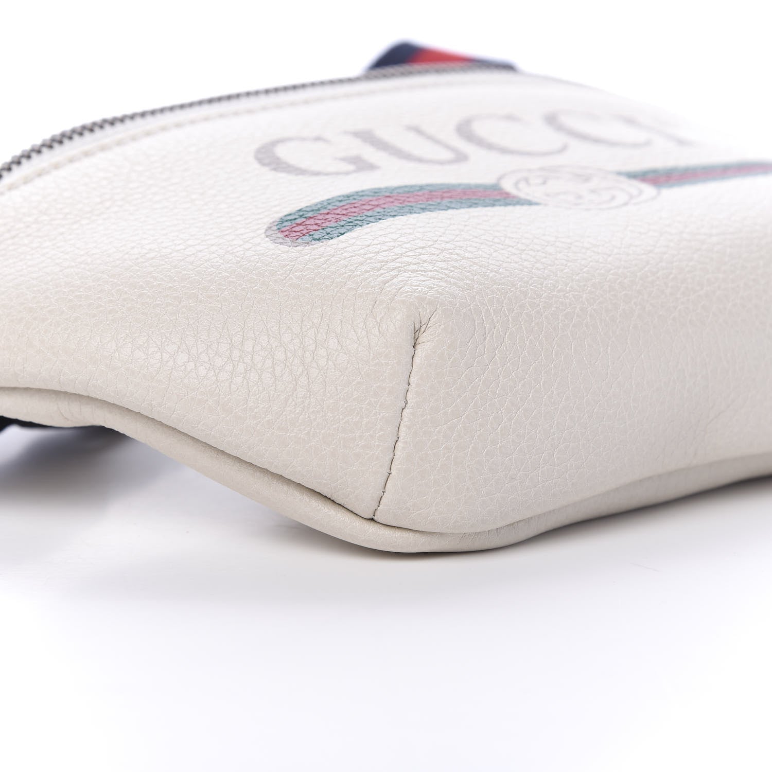 Gucci Grained Calfskin Small Logo Belt Bag White 7 of 9