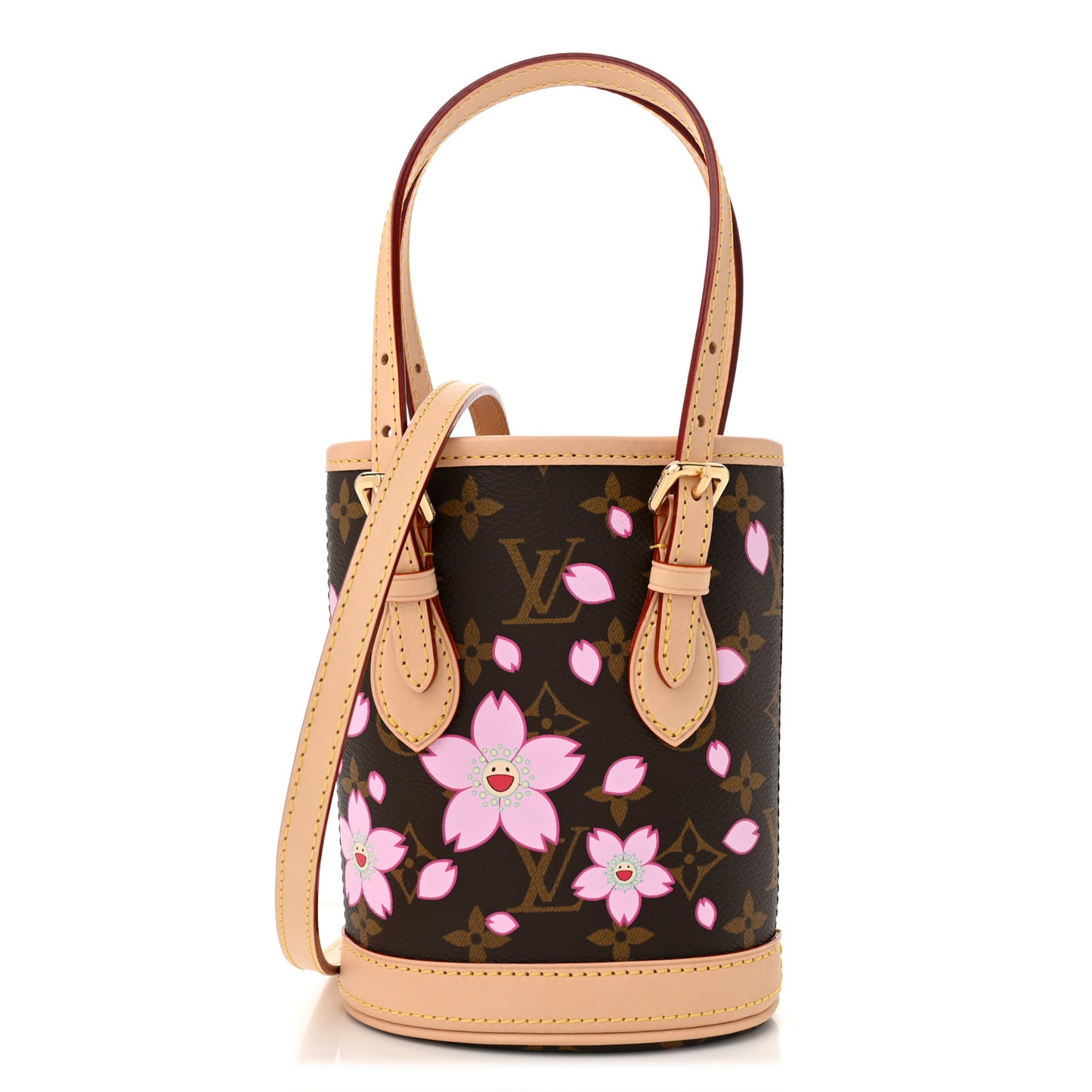 LV X TM Monogram Cherry Blossom Nano Bucket Sakura Brown