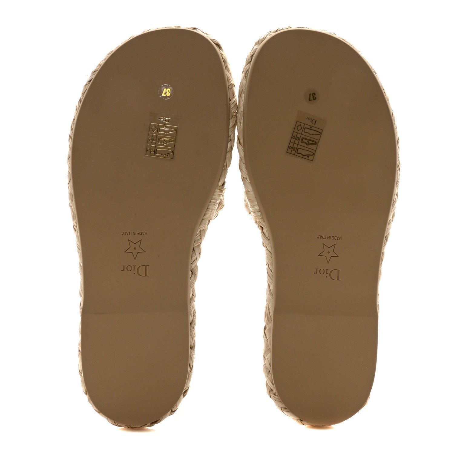 Christian Dior Raffia Embroidered Dway Mules Slide Sandals 37 Jute 6 of 8