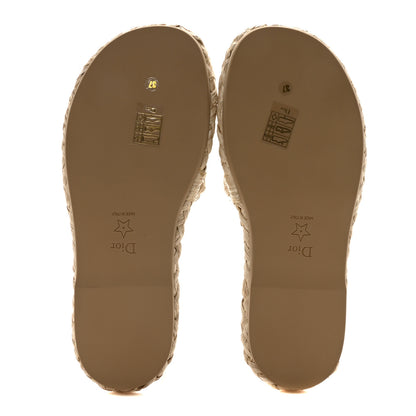 Christian Dior Raffia Embroidered Dway Mules Slide Sandals 37 Jute 6 of 8