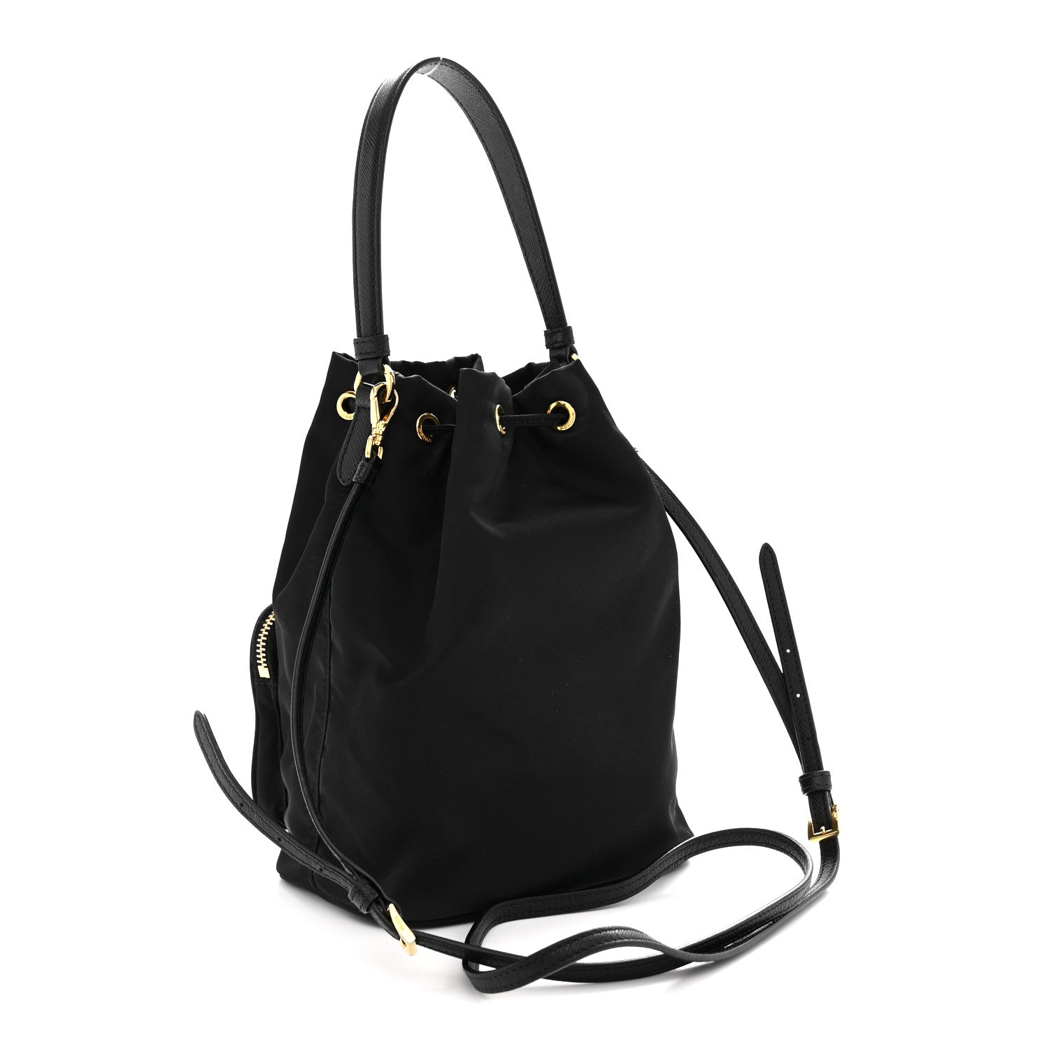 Prada Re-Nylon Duet Drawstring Shoulder Bag Black 3 of 10