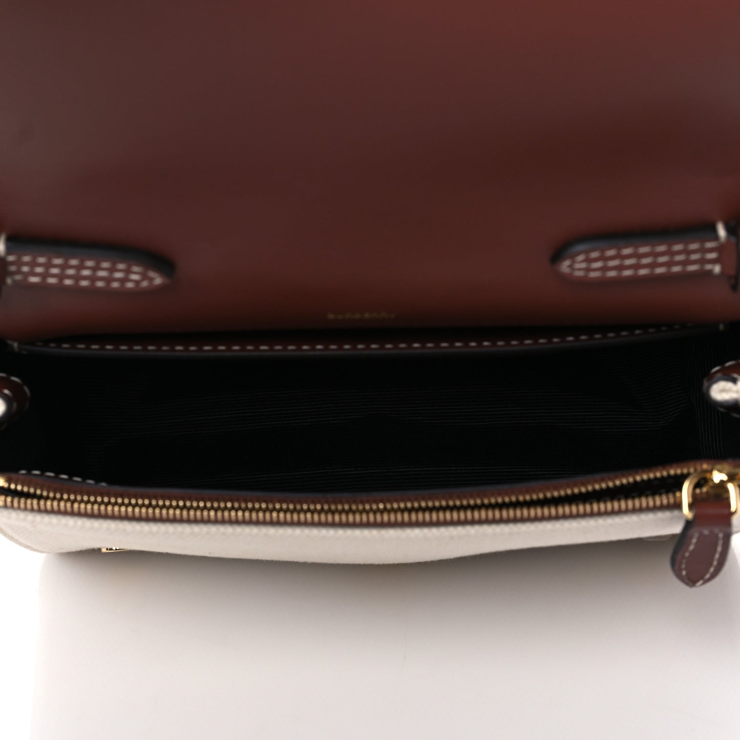 Calfskin Canvas Horseferry Print Hackberry Crossbody Bag Natural Tan