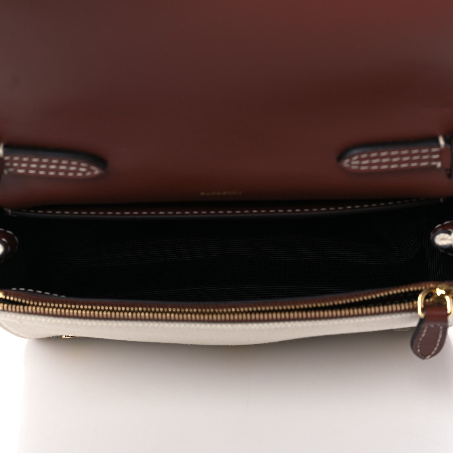 Burberry Calfskin Canvas Horseferry Print Hackberry Crossbody Bag Natural Tan 5 of 10