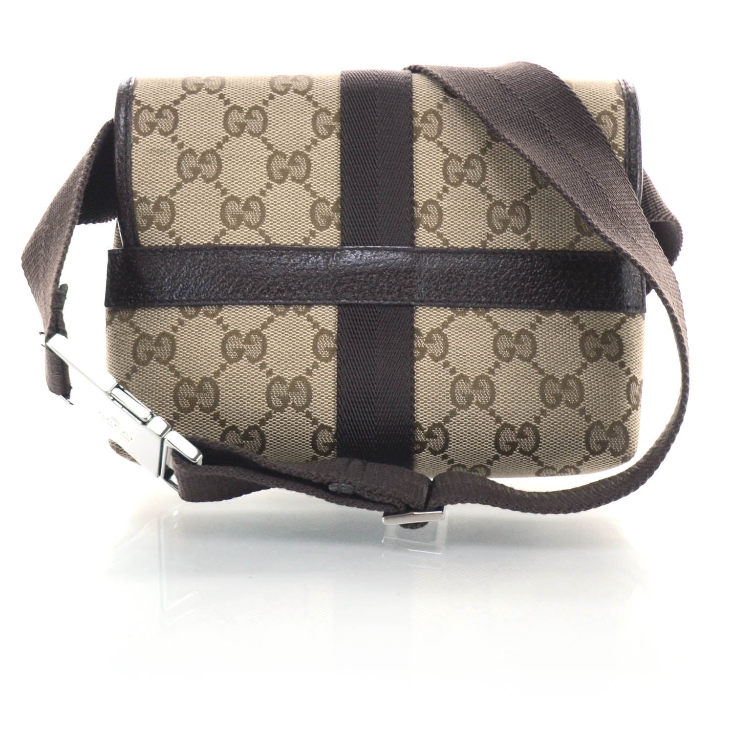 Gucci GG Monogram Buckle Belt Bag Dark Brown 3 of 13