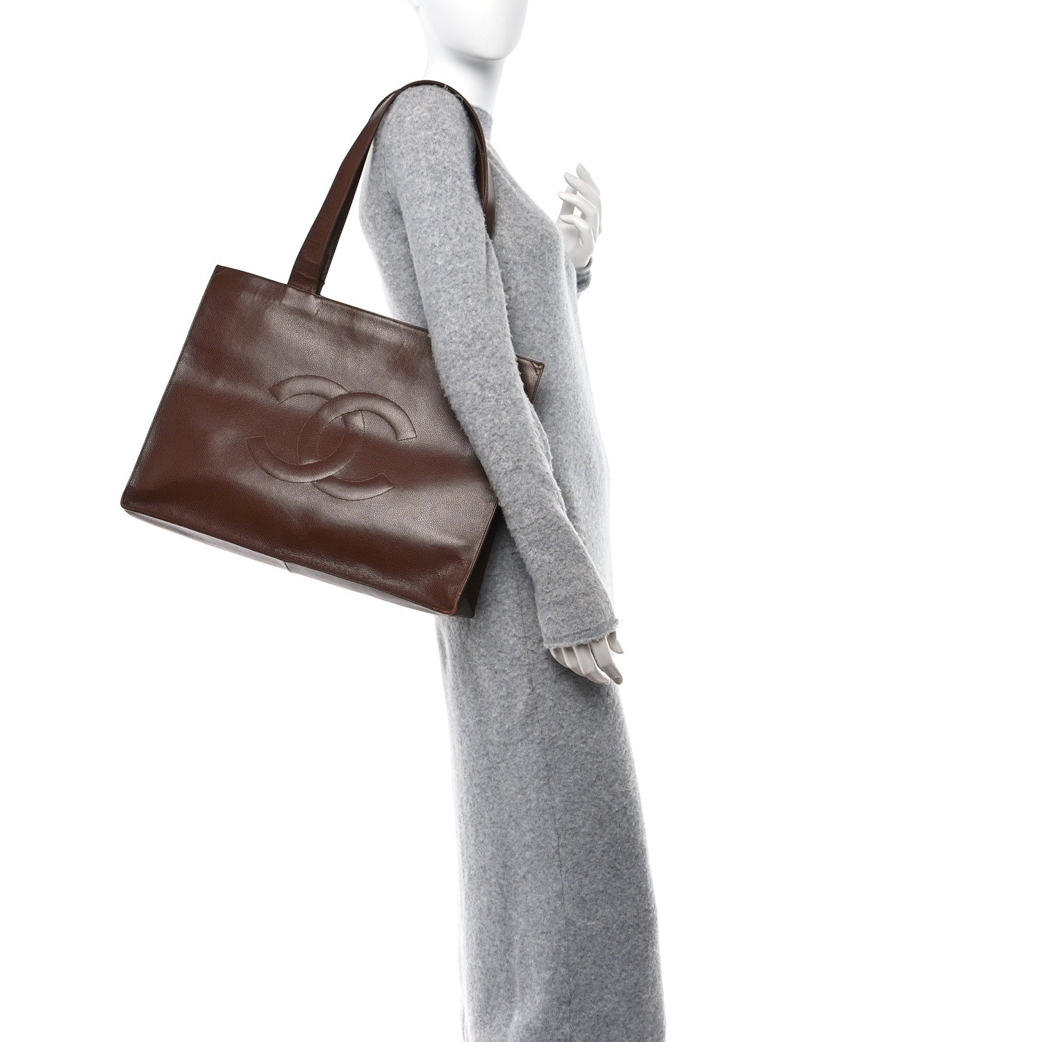 Chanel Caviar CC Tote Brown 2 of 17