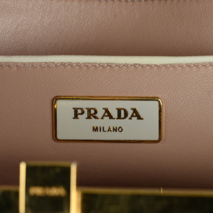 Prada Saffiano Vernice Frame Bag White 6 of 14