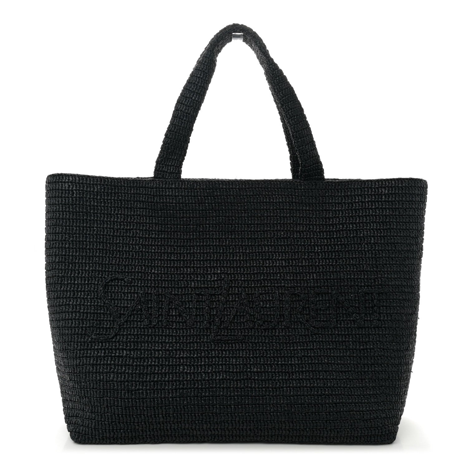 Saint Laurent Raffia Logo Tote Black 1 of 10