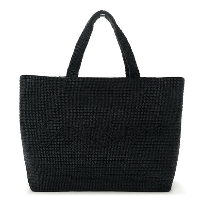Saint Laurent Raffia Logo Tote Black 1 of 10