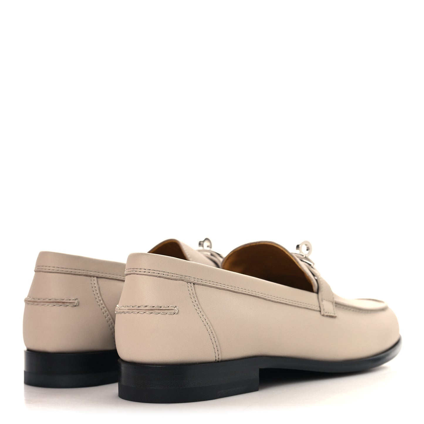 Calfskin Womens Destin Loafers 37.5 Beige Nomade