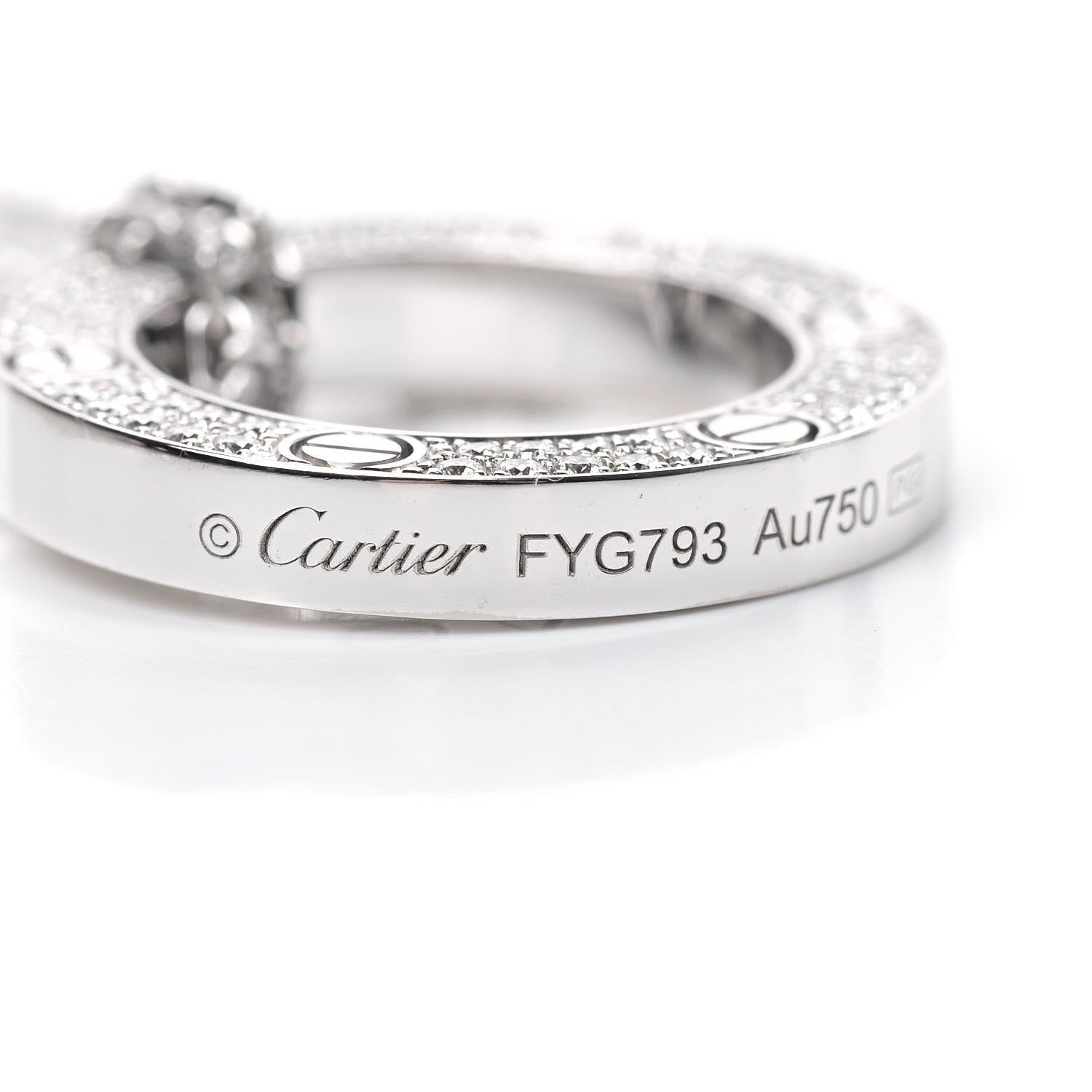 Cartier 18K White Gold Diamond LOVE Paved Necklace 5 of 7