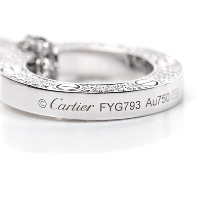 Cartier 18K White Gold Diamond LOVE Paved Necklace 5 of 7