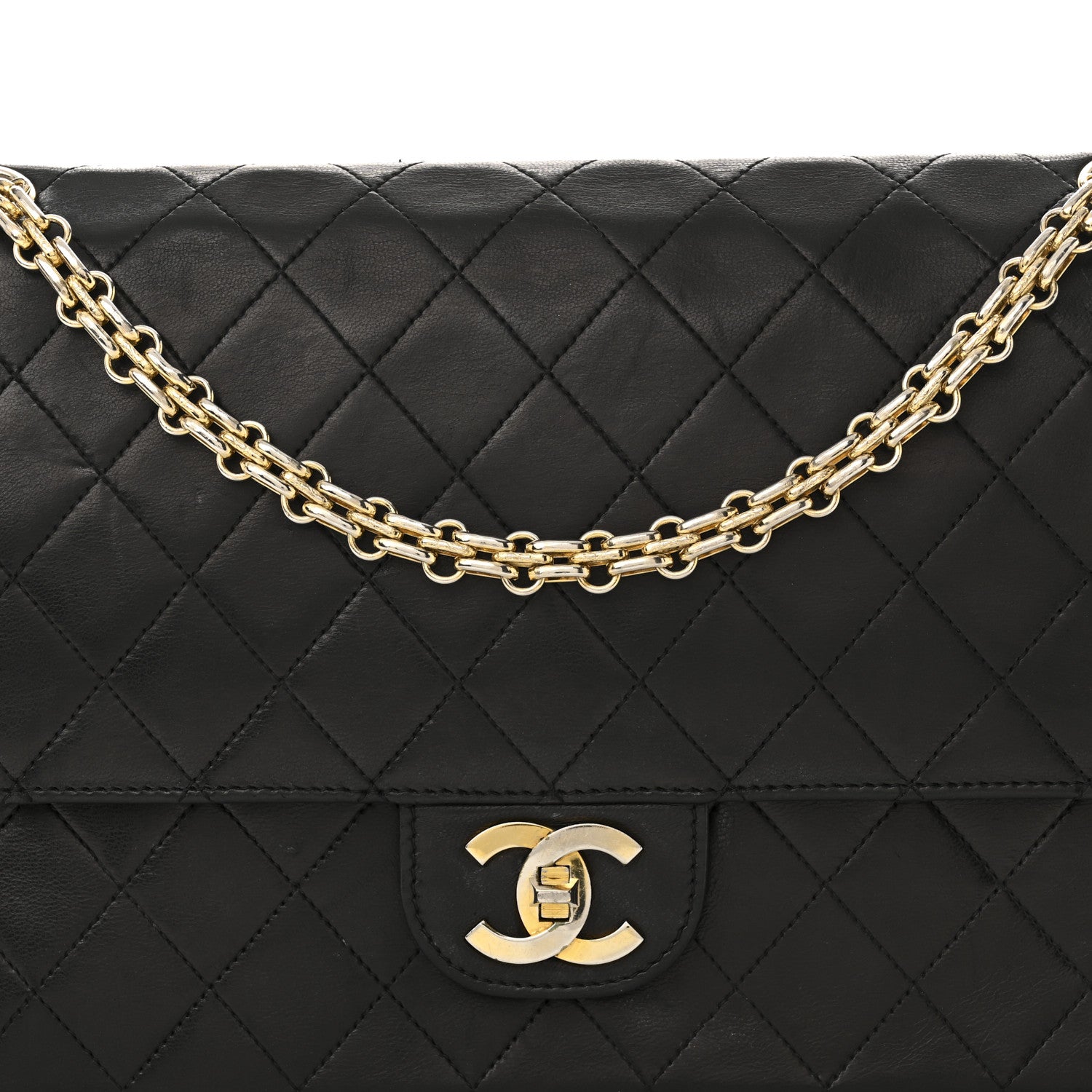 Chanel Lambskin Quilted Medium Double Flap Bijoux Chain Black 8 of 12