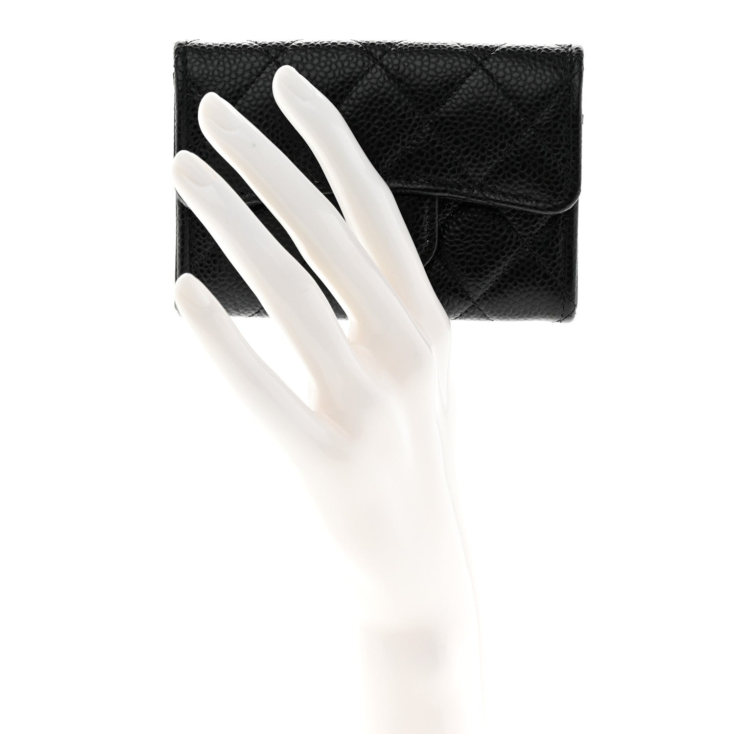 Chanel Caviar Quilted Flap Card Holder Wallet Black 2 of 9