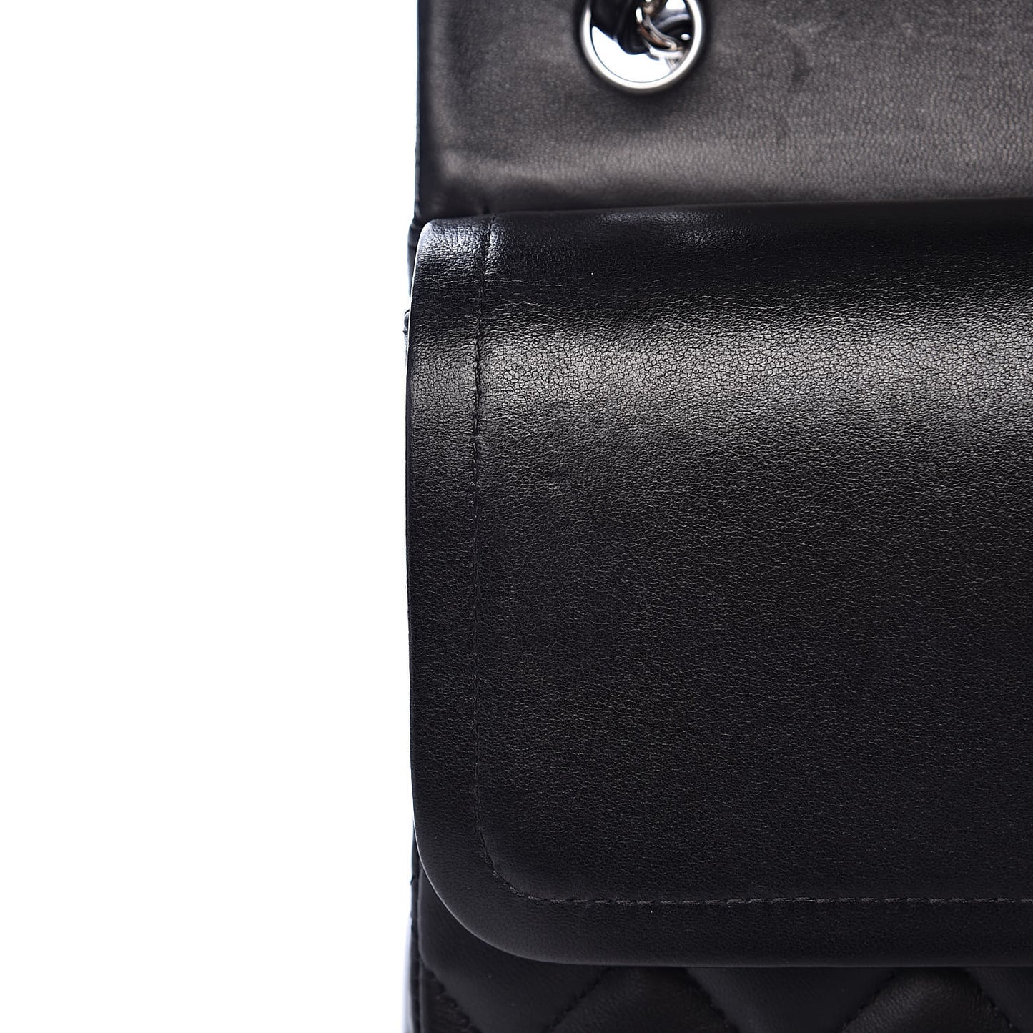 Lambskin Quilted Jumbo Double Flap Black