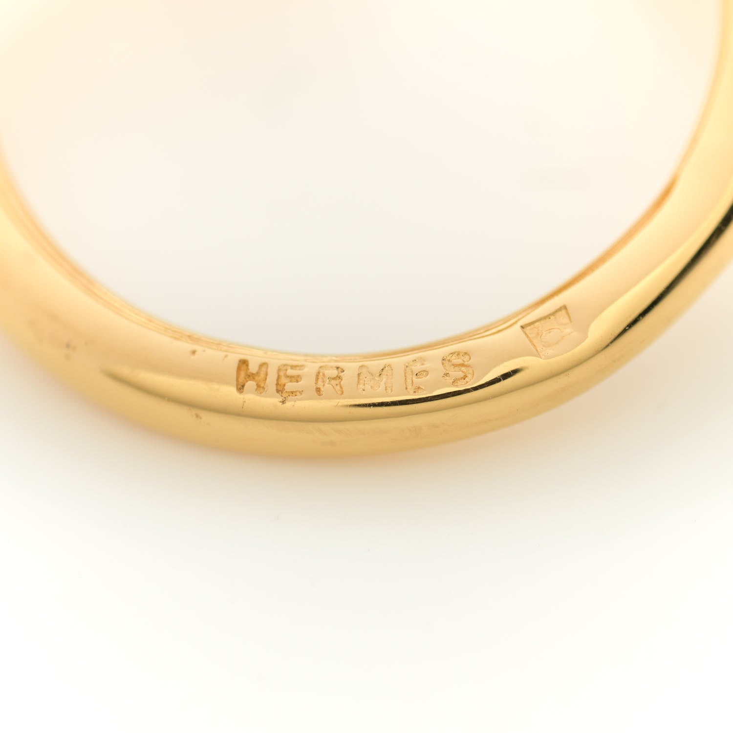 Hermes Palladium Gold Plated Knot Scarf Ring 3 of 3