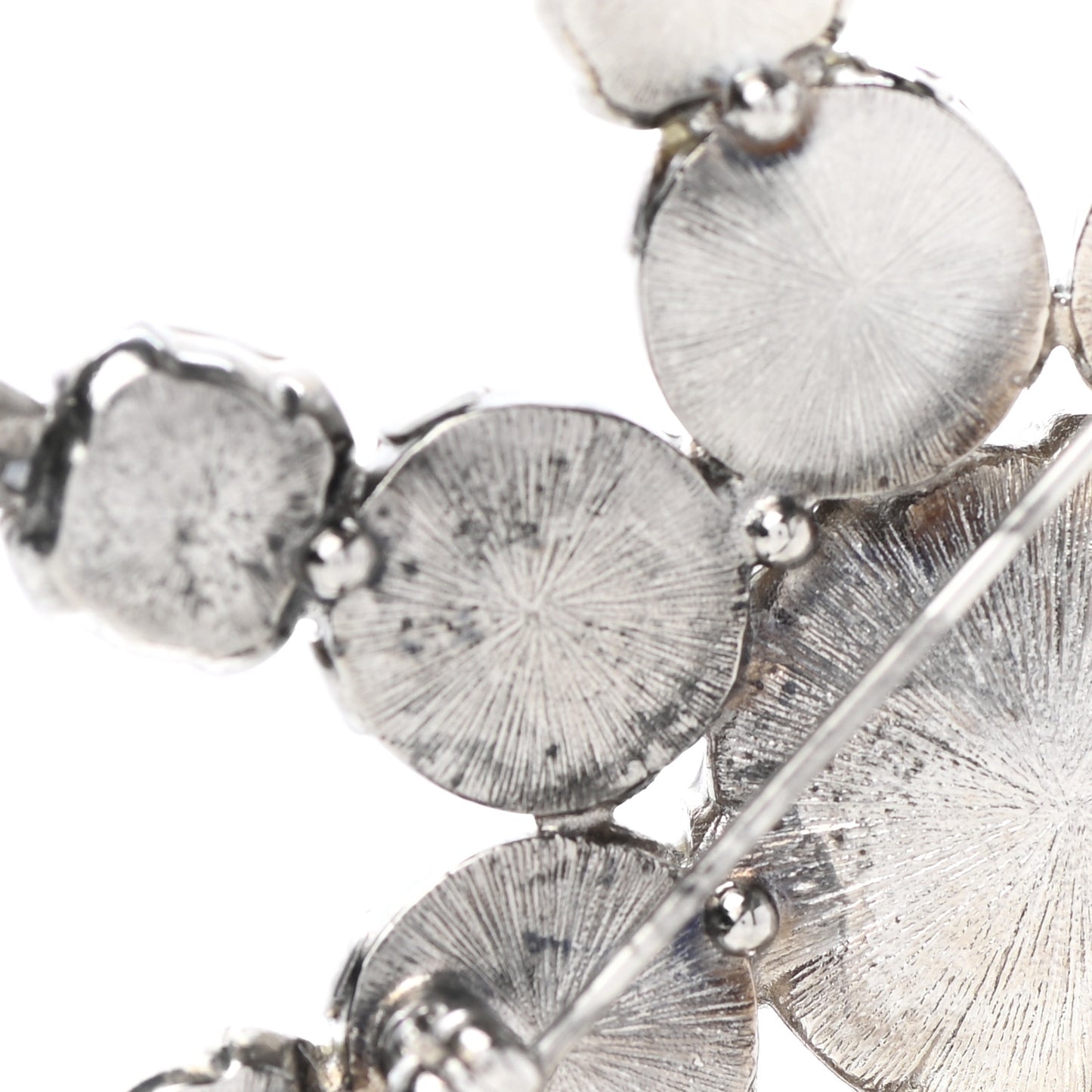 Poured Glass CC Brooch Silver
