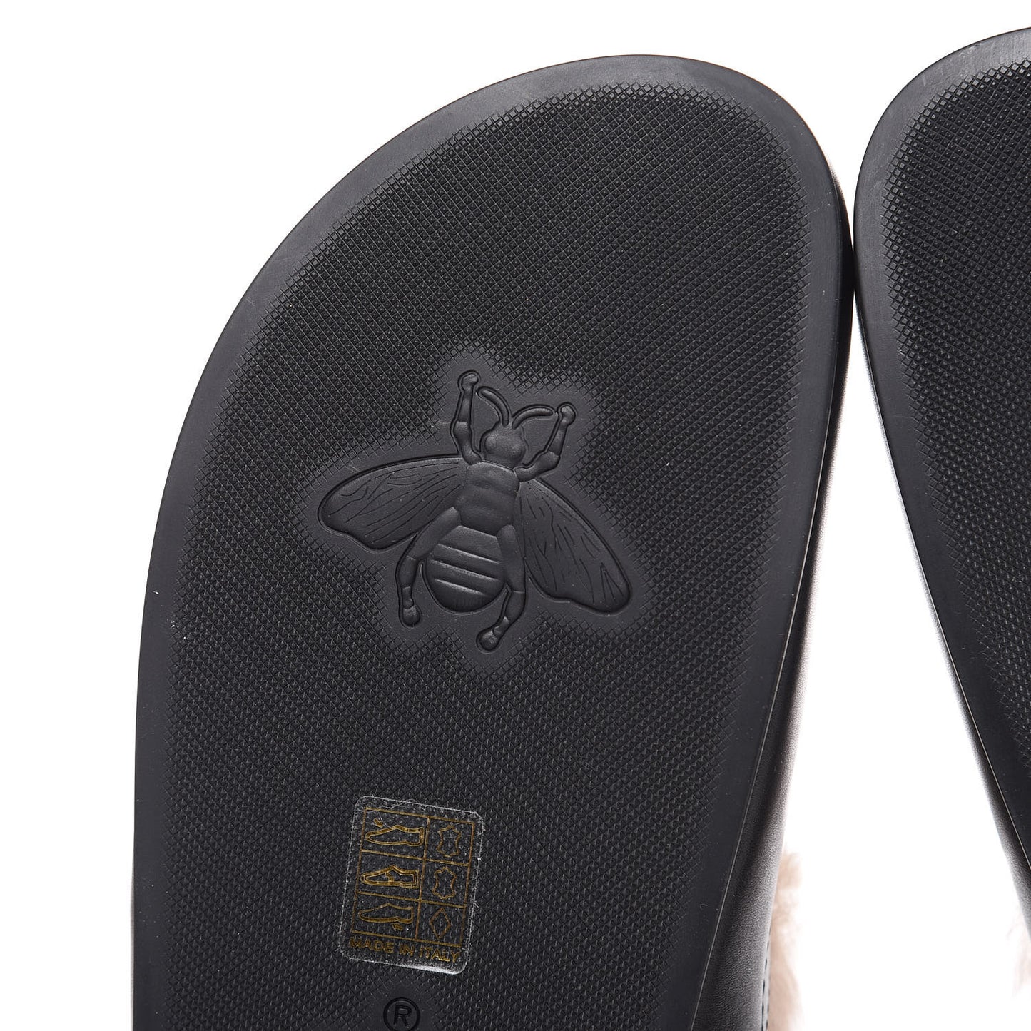 Calfskin Fur Mens Horsebit River Slingback Slippers 6 Black
