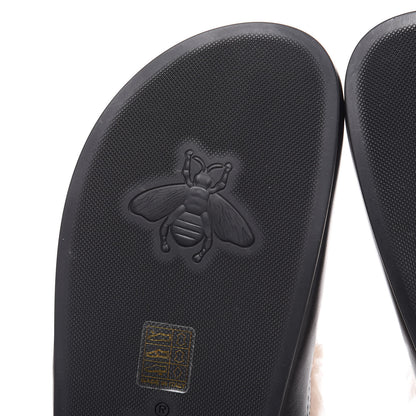 Gucci Calfskin Fur Mens Horsebit River Slingback Slippers 6 Black 8 of 10