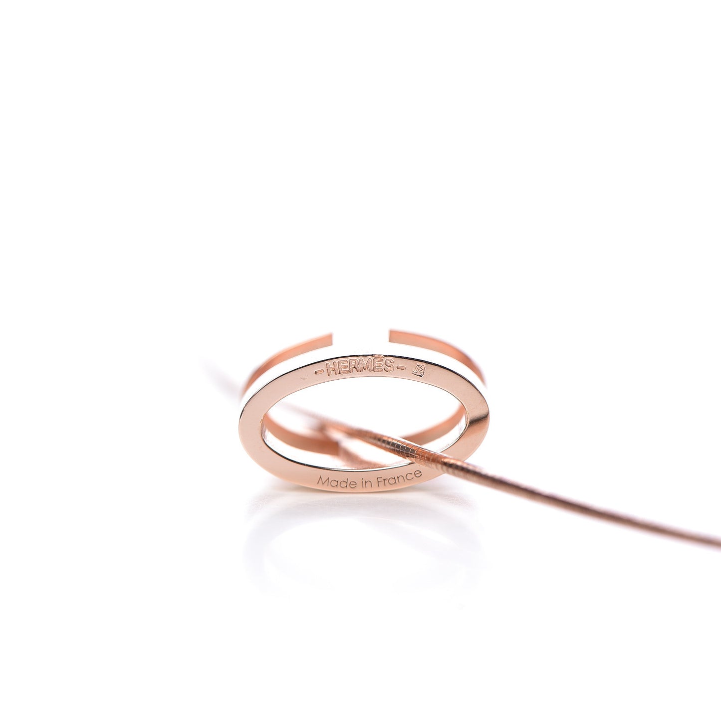 Lacquered Rose Gold Pop H Pendant Necklace White