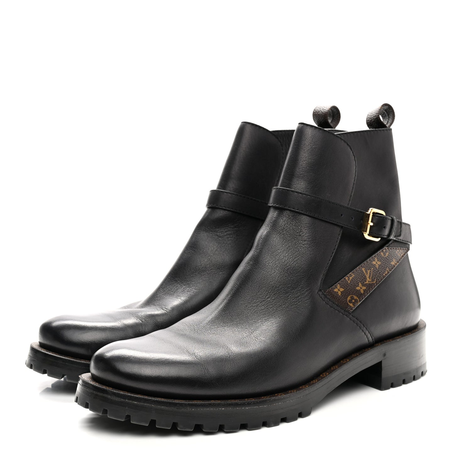 Calfskin Monogram Discovery Flat Ankle Boots 41 Black