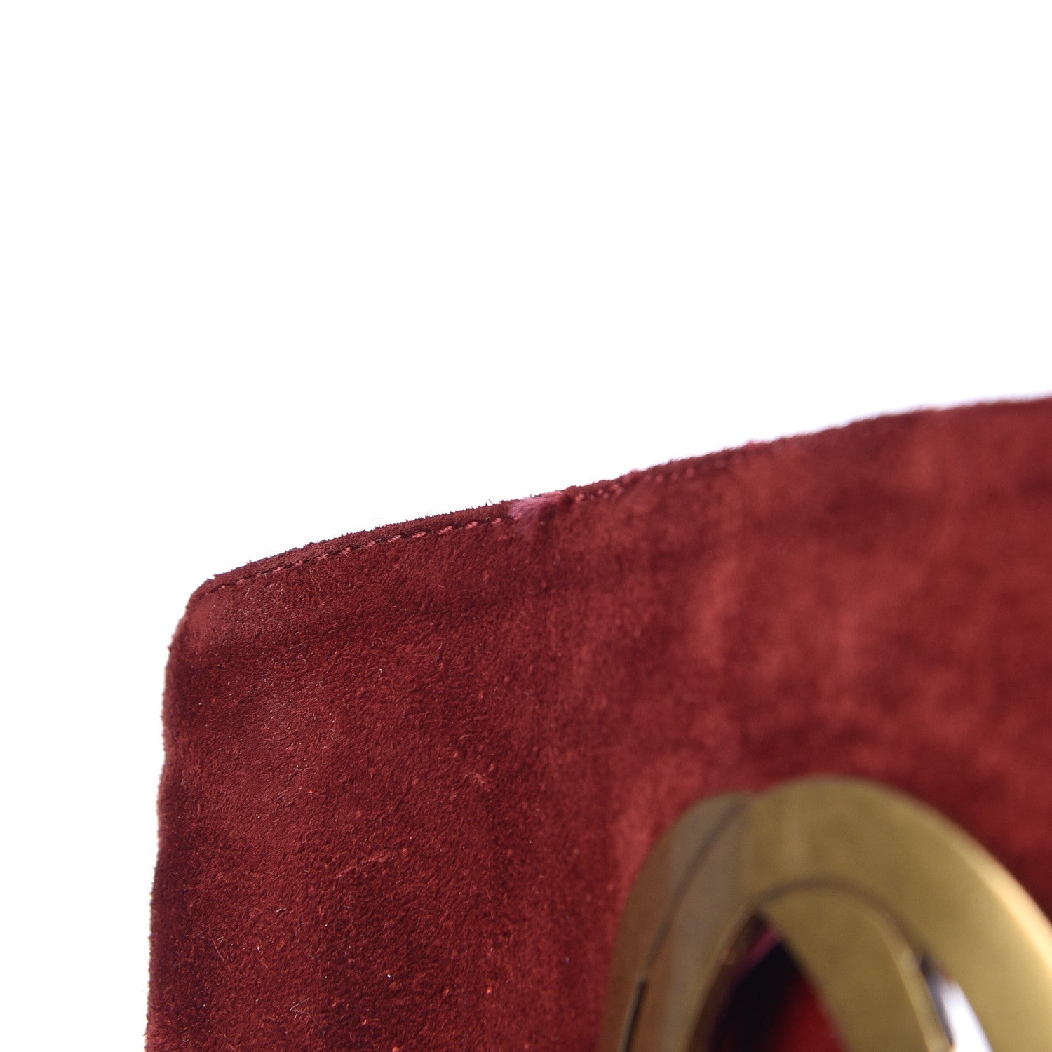 Gucci Suede Interlocking G Knee High Boots 7 Red 9 of 10